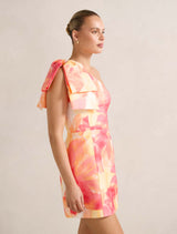 Darcy One Shoulder Bow Mini Dress Forever New