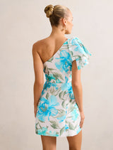 Darcy One Shoulder Bow Mini Dress Forever New