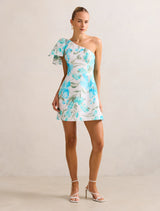 Darcy One Shoulder Bow Mini Dress Forever New