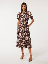 Julianne Short Sleeve Midi Dress Audrey Stencil Forever New