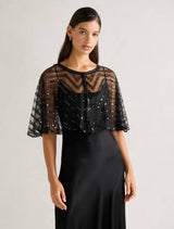 Scarlett Sequin Cape 0 Black Forever New