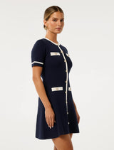 Kerry Petite Contrast Knit Mini Dress Forever New