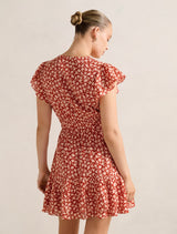 Fleur Flutter Sleeve Mini Dress Forever New
