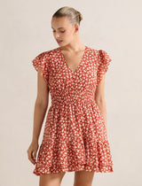 Fleur Flutter Sleeve Mini Dress Seymour Ditsy Forever New