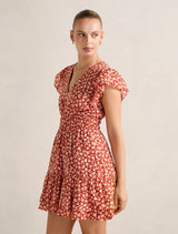 Fleur Flutter Sleeve Mini Dress Forever New
