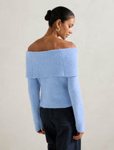 Mariah Petite Boucle Bardot Sweater Forever New