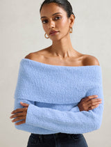 Mariah Petite Boucle Bardot Sweater Forever New