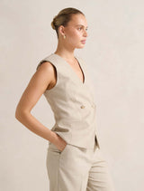 Elora Double Breasted Waistcoat Forever New