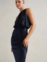 Cassidy One Shoulder Plisse Midi Dress Forever New