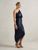 Cassidy One Shoulder Plisse Midi Dress Forever New