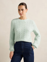 Thea Pretty Stitch Sweater Mint Forever New