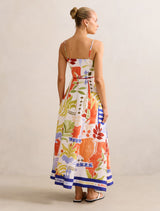 Mattie Seam Detail Linen Midi Dress Forever New