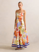 Mattie Seam Detail Linen Midi Dress Forever New