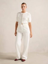 Bianca Stitch Detail Knit Top Forever New