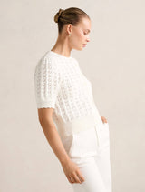 Bianca Stitch Detail Knit Top Forever New