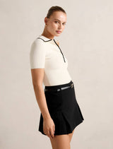 Reagan Contrast Trim Polo Top Forever New
