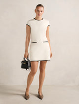 Marla Whipstitch Trim Mini Dress Forever New
