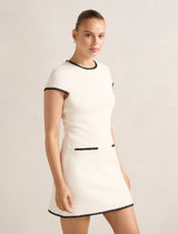Marla Whipstitch Trim Mini Dress Forever New