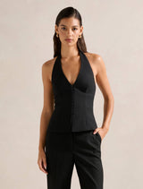 Ricki Halter Waistcoat Black Forever New
