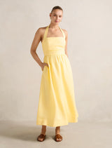 Tilda Halter Midi Dress Spring Daffodil Forever New