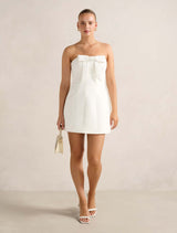 Harper Strapless Bow Mini Dress Forever New