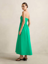 Matisse Ruched Cotton Halter Midi Dress Forever New