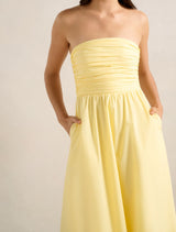 Matisse Ruched Cotton Halter Midi Dress Forever New