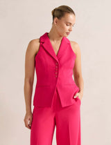 Noelle Halter Waistcoat Raspberry Suit Forever New