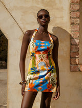 Keely Halter Neck Linen Mini Dress Forever New