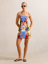 Keely Halter Neck Linen Mini Dress Forever New