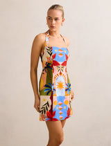 Keely Halter Neck Linen Mini Dress Forever New