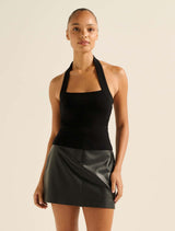 Ella Halter Neck Top Black Forever New