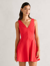 Fran Fit & Flare Linen Mini Dress Heirloom Tomato Forever New