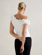 Sadie Tipped Shoulder Ruffle Top Forever New