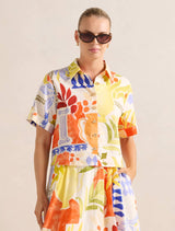 Perla Linen Shirt Rhodes Collage Co-Ord Forever New