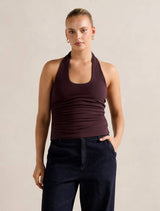 Nicky Halter Neck Top Cherry Lacquer Forever New