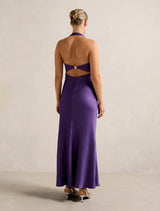 April Open Back Satin Maxi Dress Forever New