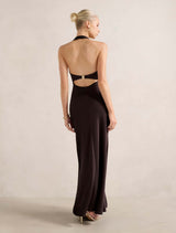 April Open Back Satin Maxi Dress Forever New