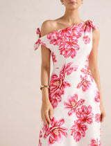 Vinetta Asym Bow Midi Dress