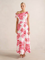 Vinetta Asym Bow Midi Dress Zila Floral Forever New