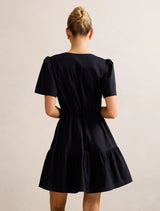 Hattie Short Sleeve Cotton Mini Dress Forever New