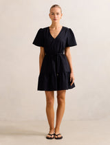 Hattie Short Sleeve Cotton Mini Dress Forever New