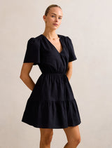 Hattie Short Sleeve Cotton Mini Dress Forever New