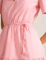 Hattie Short Sleeve Cotton Mini Dress Forever New