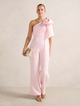 Donna Asym Bow Jumpsuit Pretty Pink Forever New