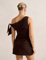 Cinzia Tipped Shoulder Linen Mini Dress Forever New