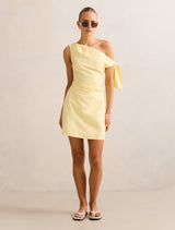 Cinzia Tipped Shoulder Linen Mini Dress Forever New