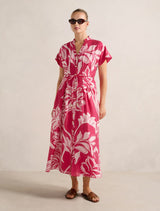 Jemma Shirt Midi Dress Pink Mora Stencil Forever New