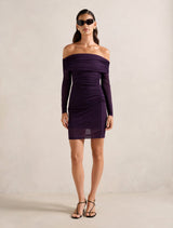 Mindy Mesh Bardot Mini Dress Forever New