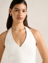 Riley Structured Halter Mini Dress Forever New